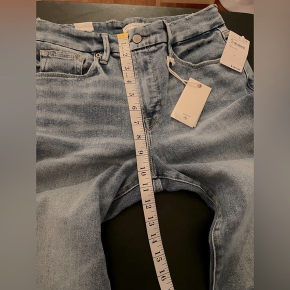 NWT Good American Good Legs Straight High Rise Distressed Jeans Blue Size 8 - Picture 8 of 13